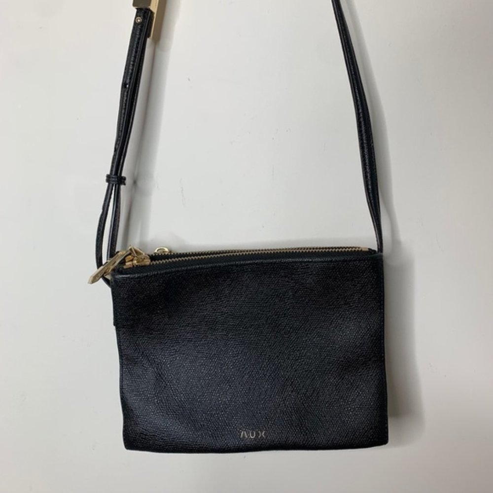Aritzia Auxiliary Calisch Crossbody Bag Shoulder Purse Clutch Embossed Black - Picture 10 of 16